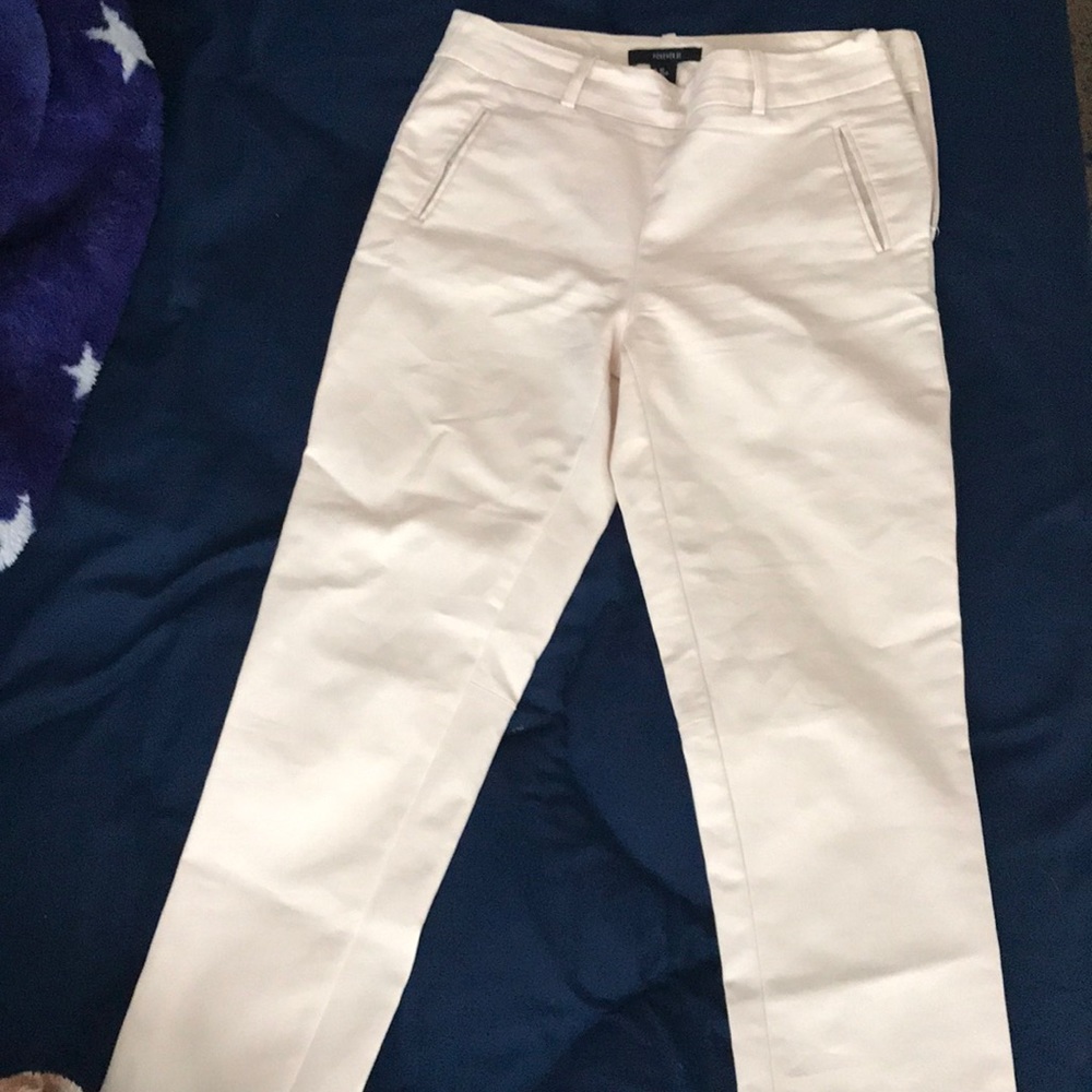 Cream FOREVER 21 ankle slacks